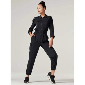 Blanc Noir Mastermind Flightsuit Cargo Jumpsuit Women L Black Utility Gorpcore